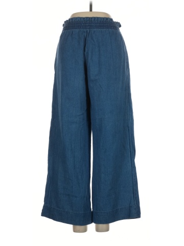 Madewell Indigo Smocked Huston Pull-On Crop Pants (view 2)