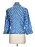 Talbots 100% Linen Polka Dots Blue 3/4 Sleeve Button-Down Shirt Size 10 - photo 2