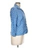 Talbots 100% Linen Polka Dots Blue 3/4 Sleeve Button-Down Shirt Size 10 - photo 4