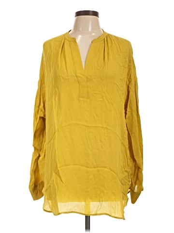 Vince. Long Sleeve Silk Top (view 1)