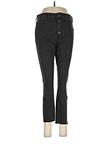Madewell Petite 10" High-Rise Skinny Jeans in Berkeley Black: Button-Through Edition (view 1)