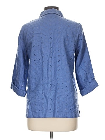 JM Collection 3/4 Sleeve Button-Down Shirt (view 2)