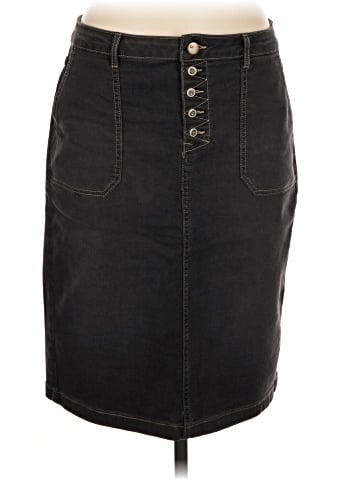 LOGO by Lori Goldstein Denim Skirt (view 1)