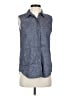 Theory Blue Sleeveless Button-Down Shirt Size S - photo 1