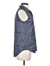 Theory Blue Sleeveless Button-Down Shirt Size S - photo 4
