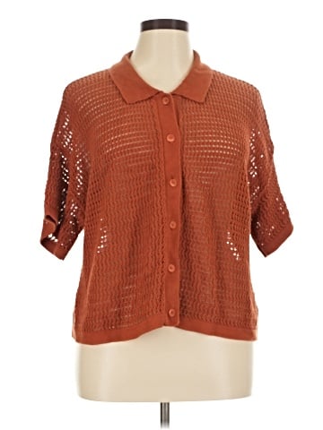 Madewell Crochet Button-Down Sweater Tee (view 1)