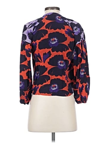 Maeve by Anthropologie 3/4 Sleeve Silk Top (view 2)
