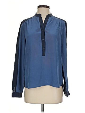 BCBGMAXAZRIA Long Sleeve Silk Top (view 1)