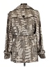 Gallery 100% Polyester Animal Print Gray Trenchcoat Size M - photo 2