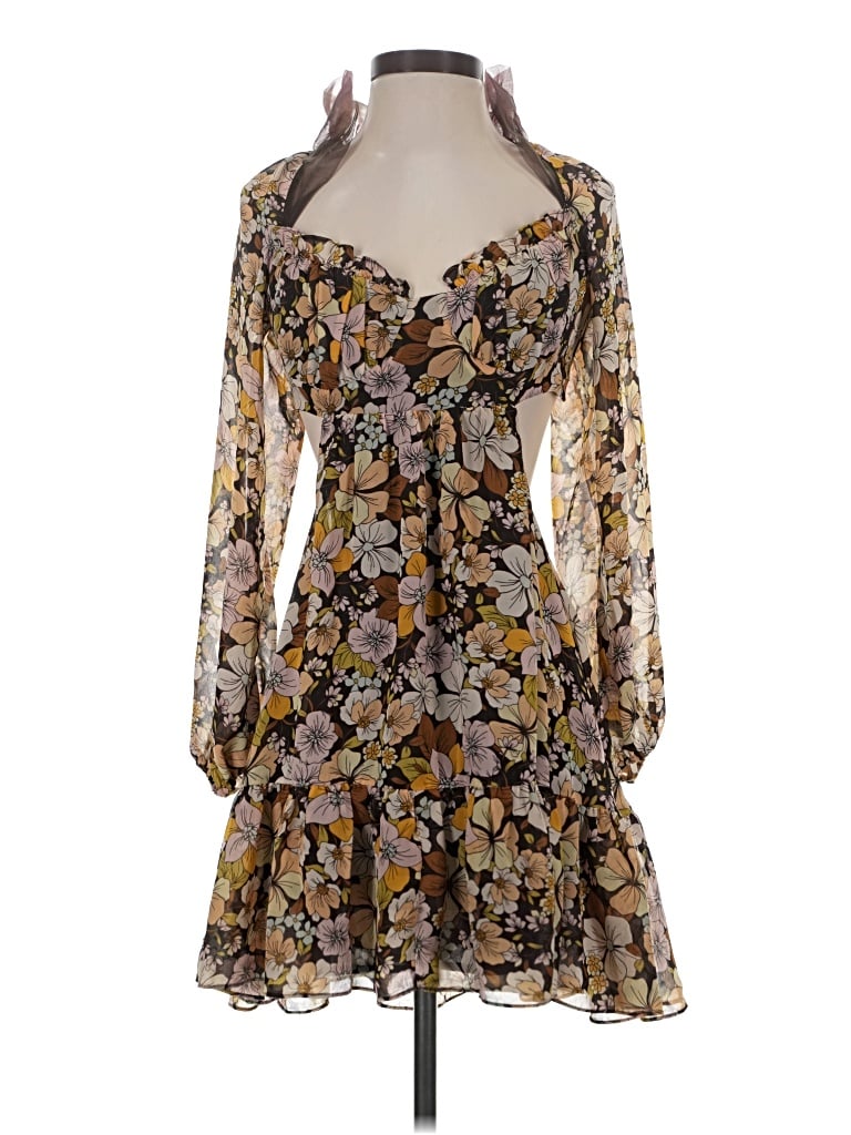 Pre-owned Astr Casual Dress In Brown