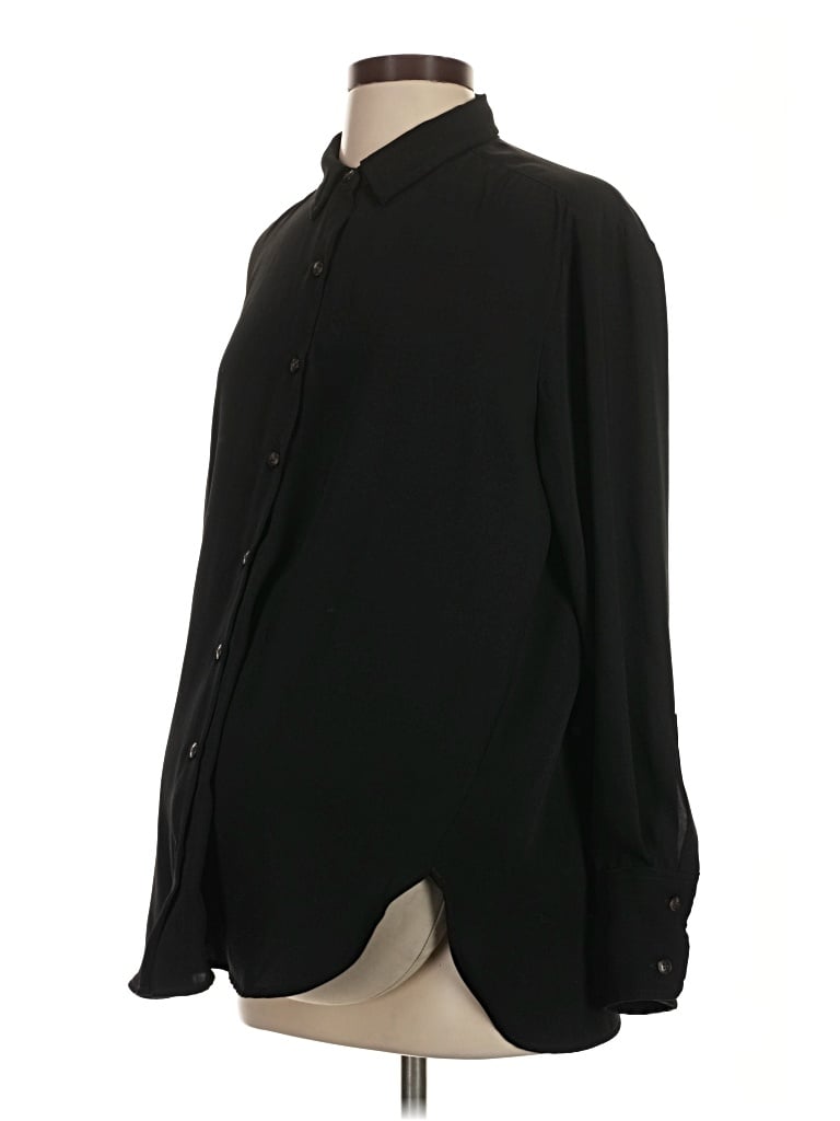 Pre-owned Hatch Long Sleeve Blouse In Black