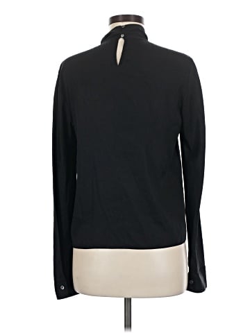 Theory Long Sleeve Silk Top (view 2)