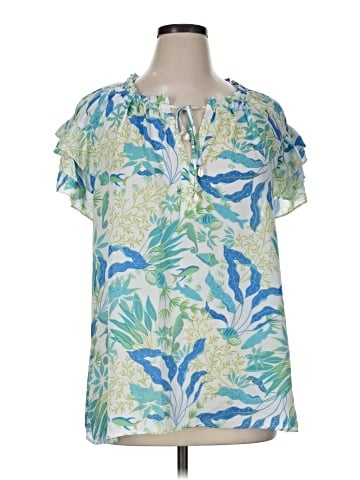 Rose + Olive Short Sleeve Blouse (view 1)