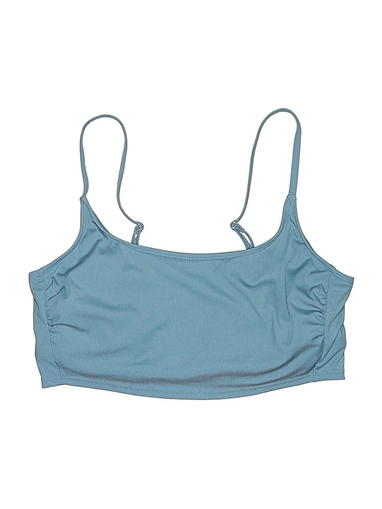 Pre-owned Shade & Shore Swimsuit Top Blue Swimwear