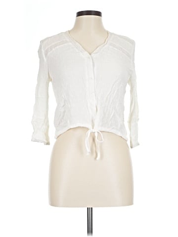 En Creme 3/4 Sleeve Button-Down Shirt (view 1)