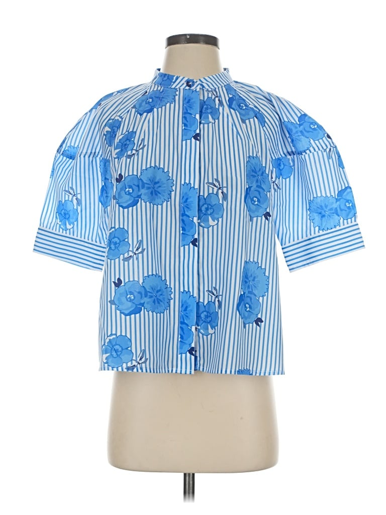 Pre-owned Jade Short Sleeve Blouse In Blue