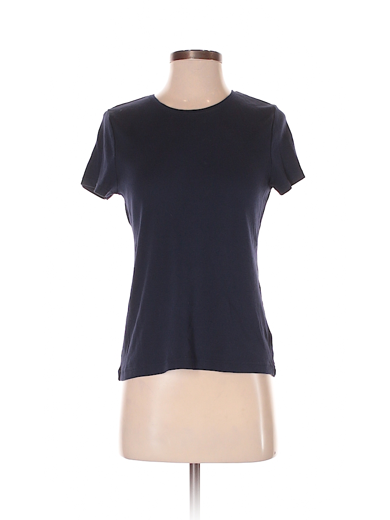 Croft & Barrow 100% Cotton Solid Dark Blue Short Sleeve T-Shirt Size XS ...