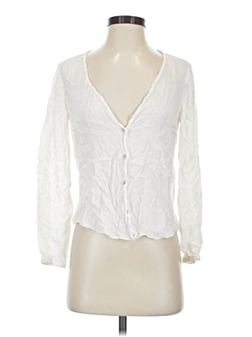 Elizabeth and James Long Sleeve Silk Top (view 1)