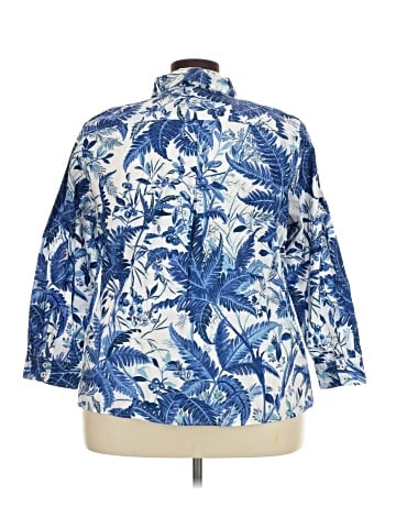 Talbots 3/4 Sleeve Button-Down Shirt (view 2)