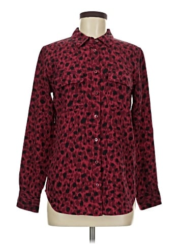 Equipment Long Sleeve Silk Top (view 1)