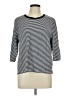 Assorted Brands Stripes Gray 3/4 Sleeve Top Size L (petite) - photo 1