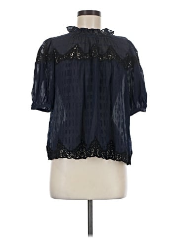 Rebecca Taylor Short Sleeve Silk Top (view 1)