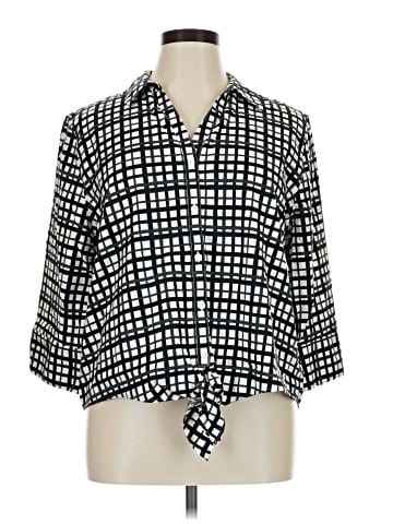 Chico's 3/4 Sleeve Button-Down Shirt (view 1)