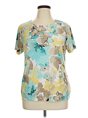 JM Collection Short Sleeve Blouse (view 1)