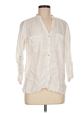 Zara 3/4 Sleeve Button-Down Shirt (view 1)