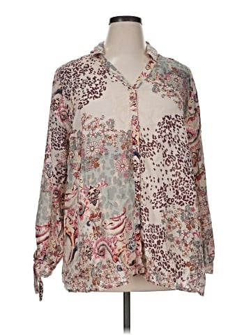 Johnny Was Long Sleeve Silk Top (view 1)