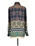 DR2 100% Polyester Paisley Teal Long Sleeve Blouse Size S - photo 2