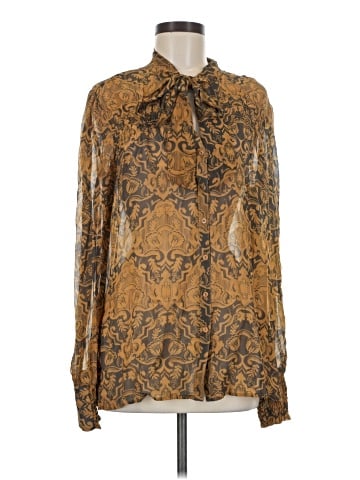 Hinge Long Sleeve Silk Top (view 1)