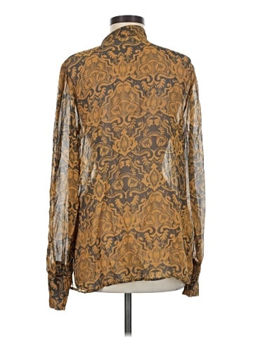 Hinge Long Sleeve Silk Top (view 2)