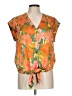 DR2 100% Polyester Orange Short Sleeve Blouse Size L - photo 1