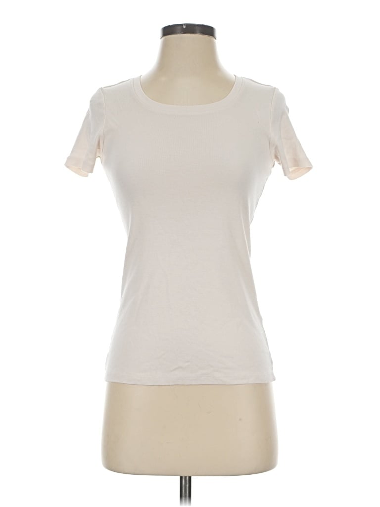 Pre-owned Joan Vass Short Sleeve T-shirt In Ivory