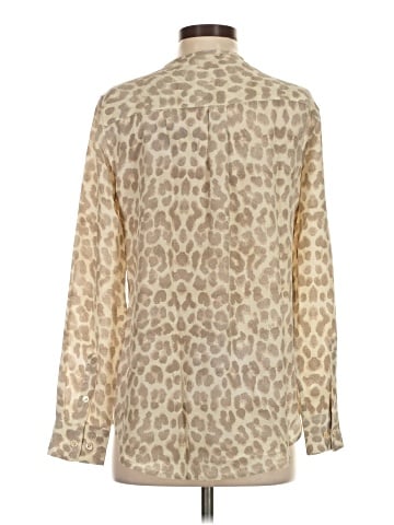 Equipment Long Sleeve Silk Top (view 2)