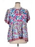 Umgee 100% Polyester Blue Short Sleeve Blouse Size XL - photo 1