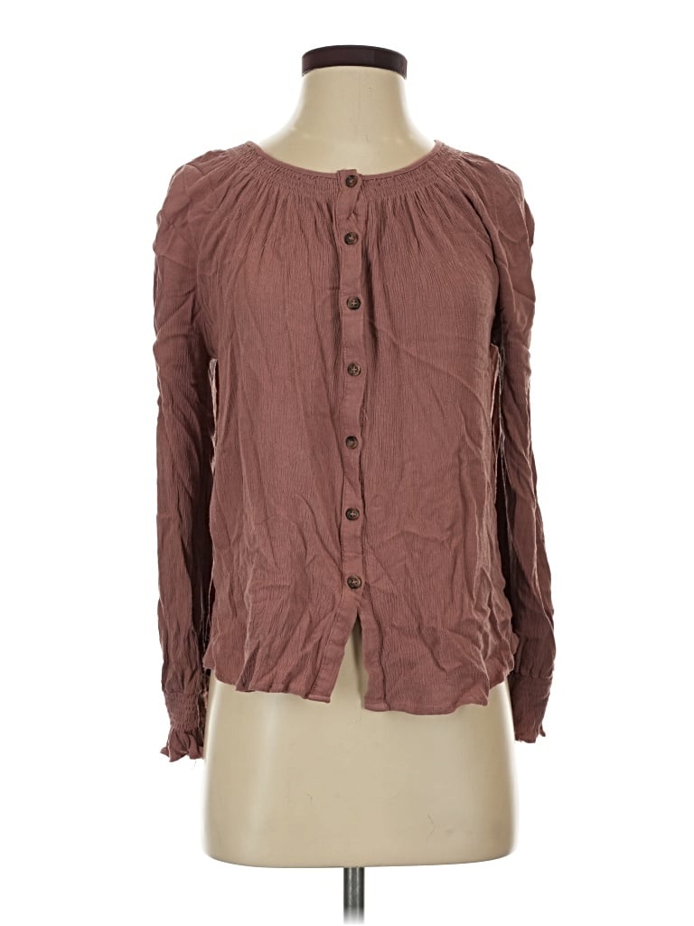 Pre-owned Hailey & Co Long Sleeve Blouse In Brown