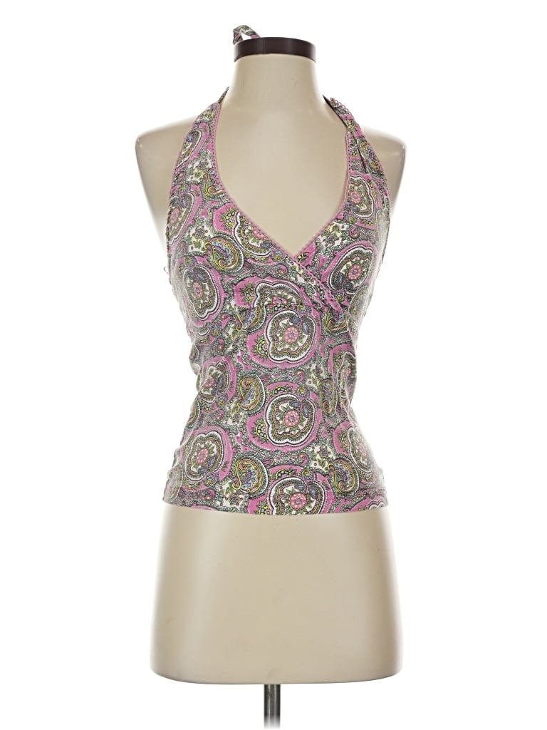 Pre-owned Angie Sleeveless Top Pink Halter Neckline Tops
