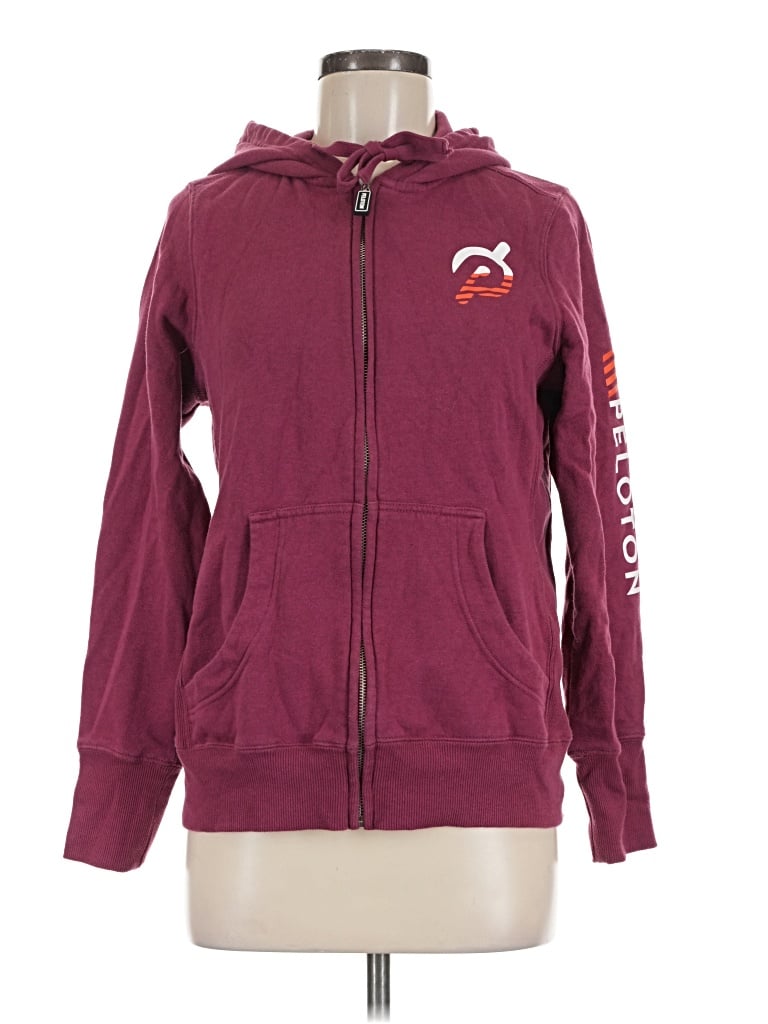 Pre-owned Peloton Zip Up Hoodie In Burgundy