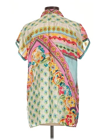 Johnny Was Short Sleeve Silk Top (view 2)