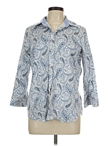 Chaps 3/4 Sleeve Button-Down Shirt (view 1)