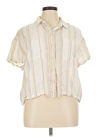 Madewell Linen-Blend Short-Sleeve Safari Shirt: Undyed Edition (view 1)