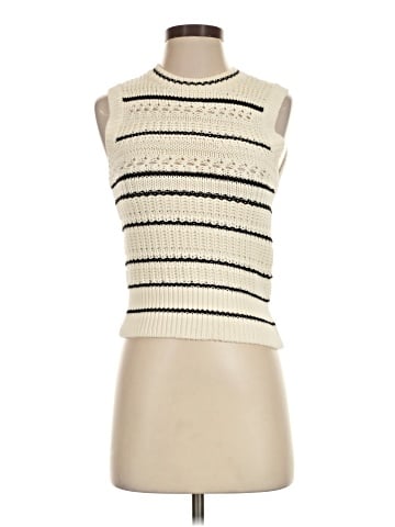 Madewell Striped Sweater Vest in 100% Cotton (view 1)