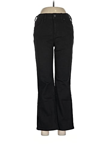 Madewell Kick Out Crop Jeans in Black Rinse Wash (view 1)