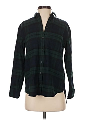 Madewell Flannel Oversized Boyshirt in Dark Plaid (view 1)