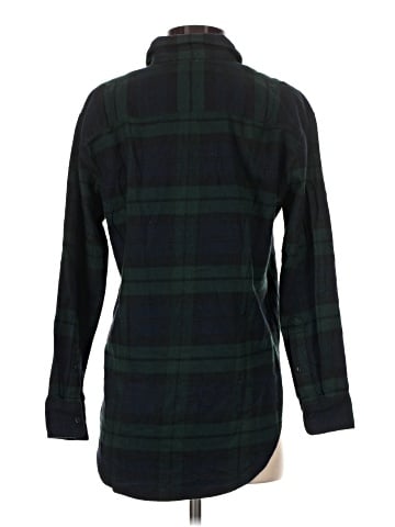 Madewell Flannel Oversized Boyshirt in Dark Plaid (view 2)