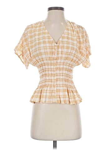 Hem & Thread Short Sleeve Blouse (view 1)