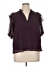 Express Purple Short Sleeve Blouse Size XL - photo 1