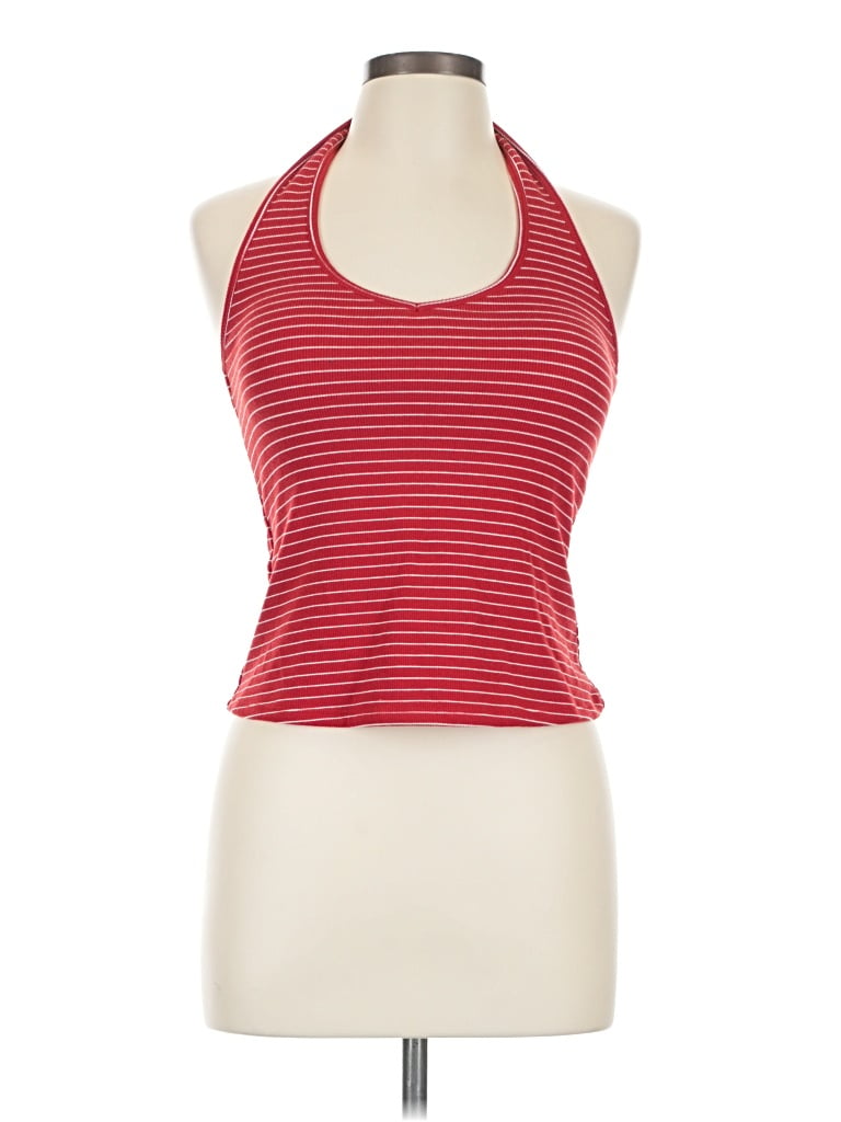 Pre-owned Klassy Network Sleeveless Top Red Halter Neckline Tops